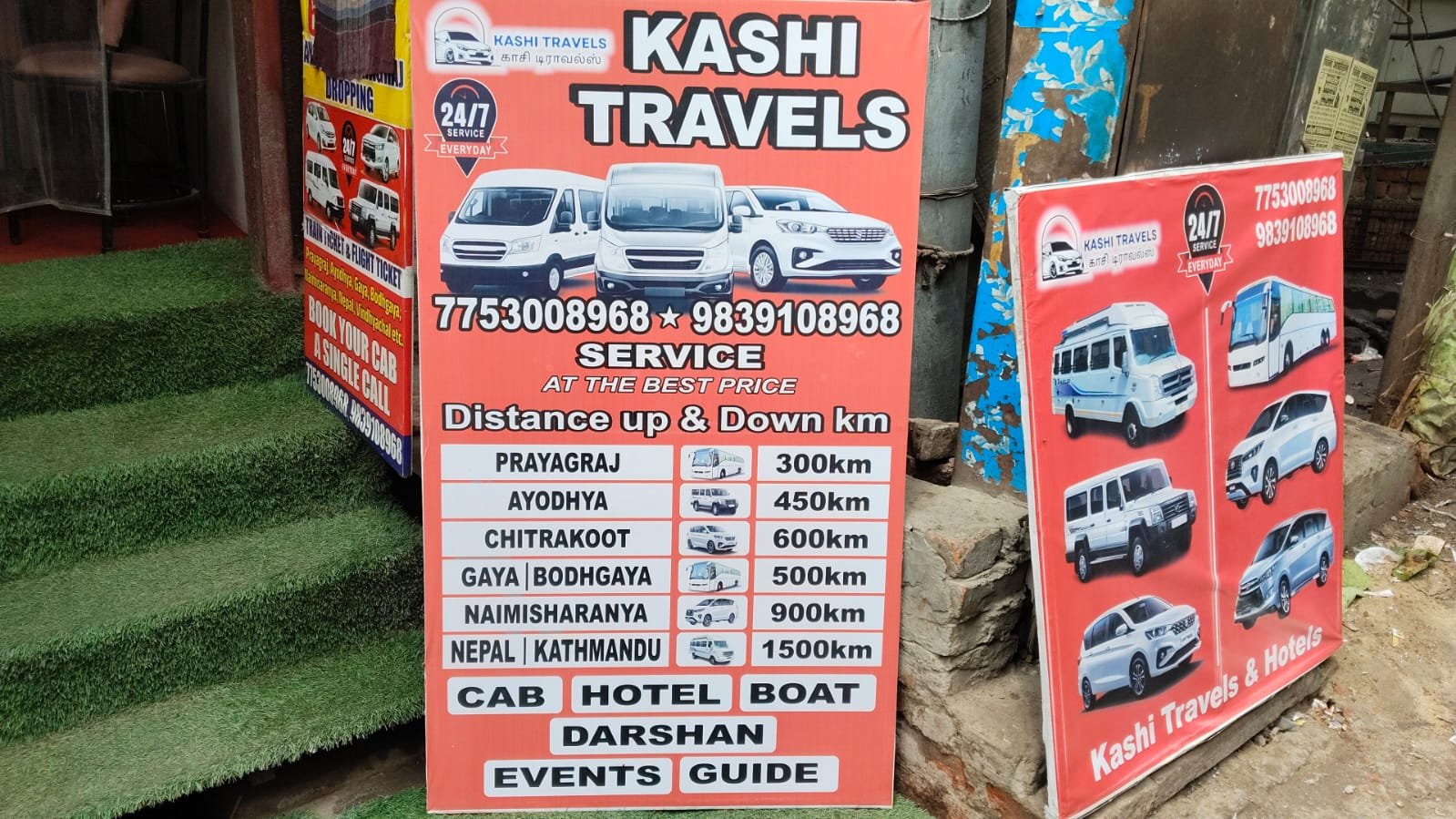 Kashi Travels services board